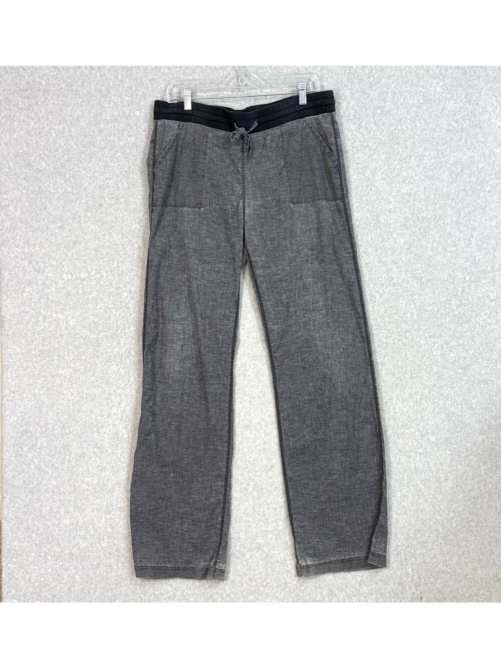 prAna Mantra Hemp Pants Size L Lightweight Wide Leg Hippie Granola Boho Casual